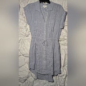 Japna Blue Striped Midi Dress